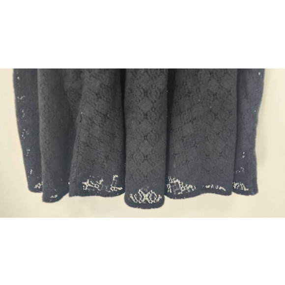 Free People Black Mini Dress Skater Boho Daisy Lace Cutout Size 0 - Picture 7 of 10